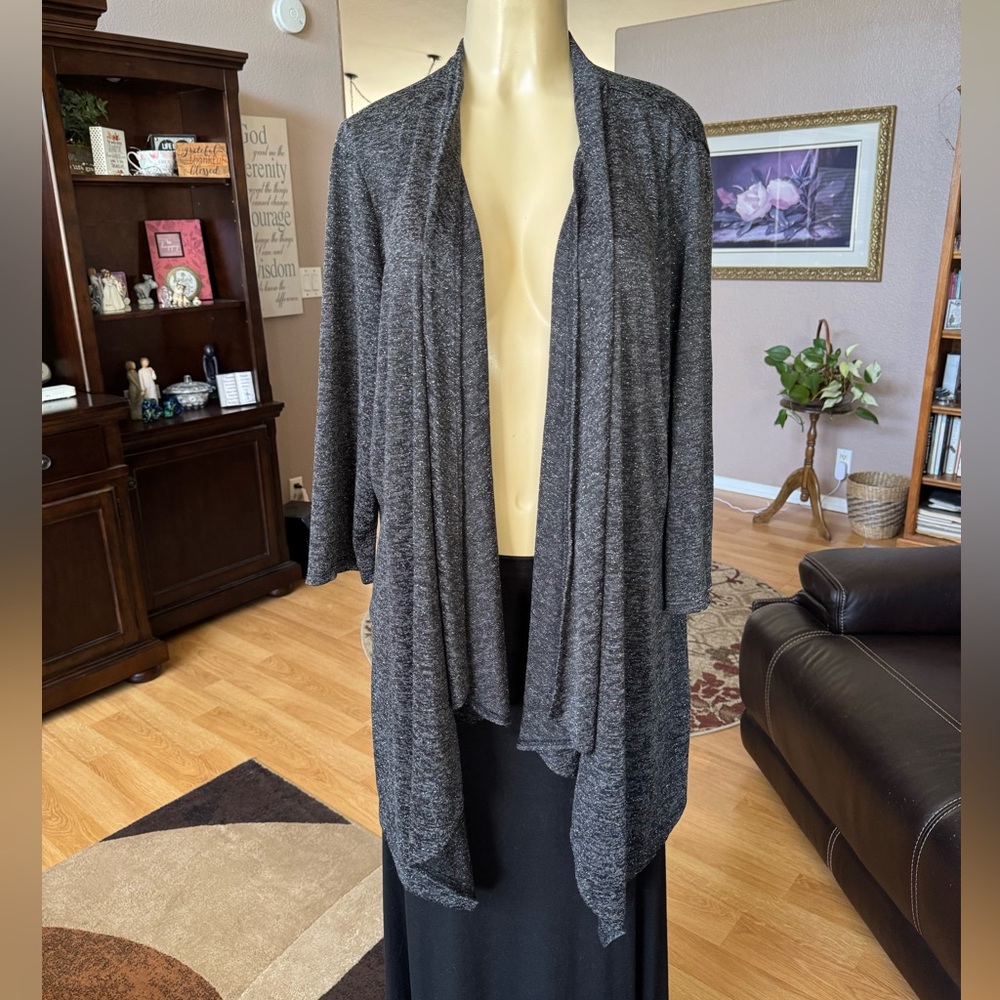Slinky Brand Gray Women's Cardigan - Picture 4 of 9